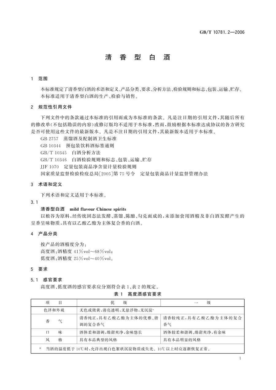GBT 10781.2-2006 清香型白酒最新国家标准全文PDF文件下载(图3)